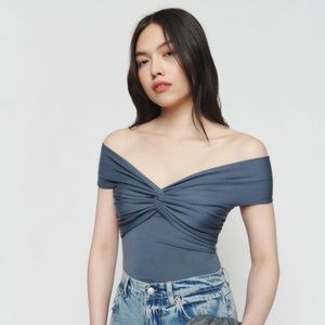 Ezlynn Knit Reformation Top in Flint